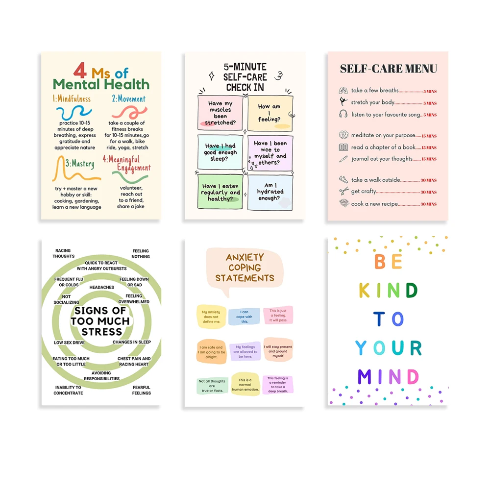 Health Wellness Office - Affiche d'enregistrement de soin de soi,